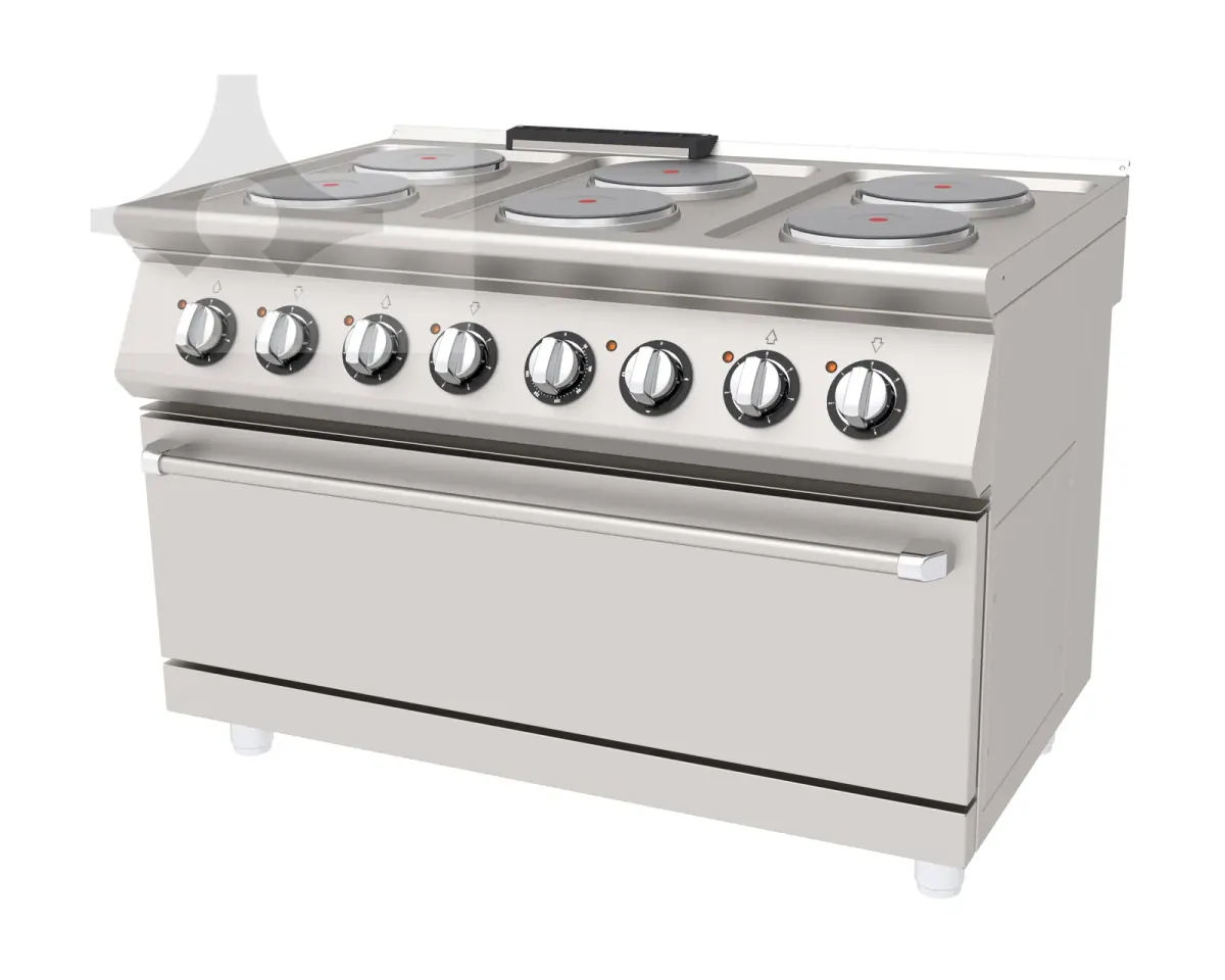 AEK-1273 6 yuvarlak pleytli elektrikli kuzine, geniş hazneli 1200x730 mm ürün görseli