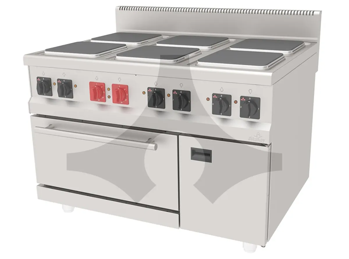 AEK-1290 6 kare pleytli elektrikli kuzine, dolaplı 1200x900 mm ürün görseli