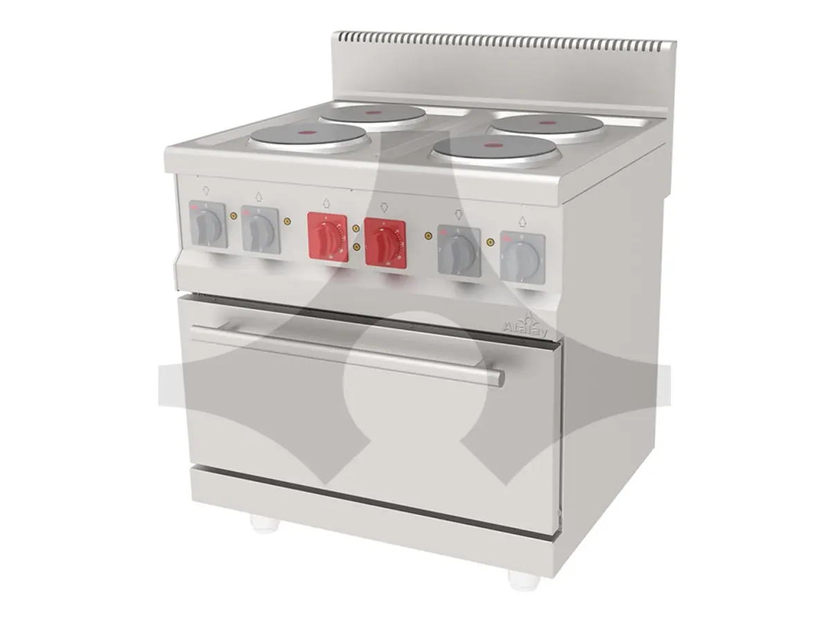 AEK-870 4 yuvarlak pleytli elektrikli kuzine 800x700 mm ürün görseli