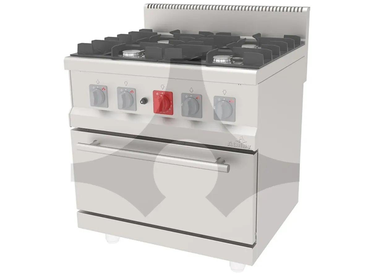 AGK-870 4 açık ateşli (Ø80) gazlı kuzine 800x700 mm ürün görseli
