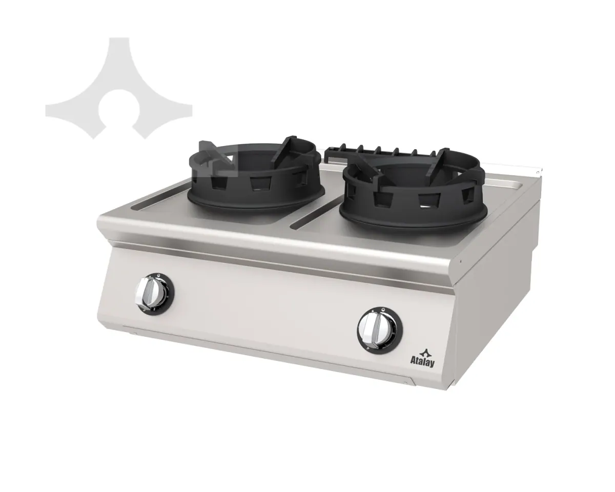 AWO-873 2 gözlü gazlı wok ocak 800x730 mm ürün görseli
