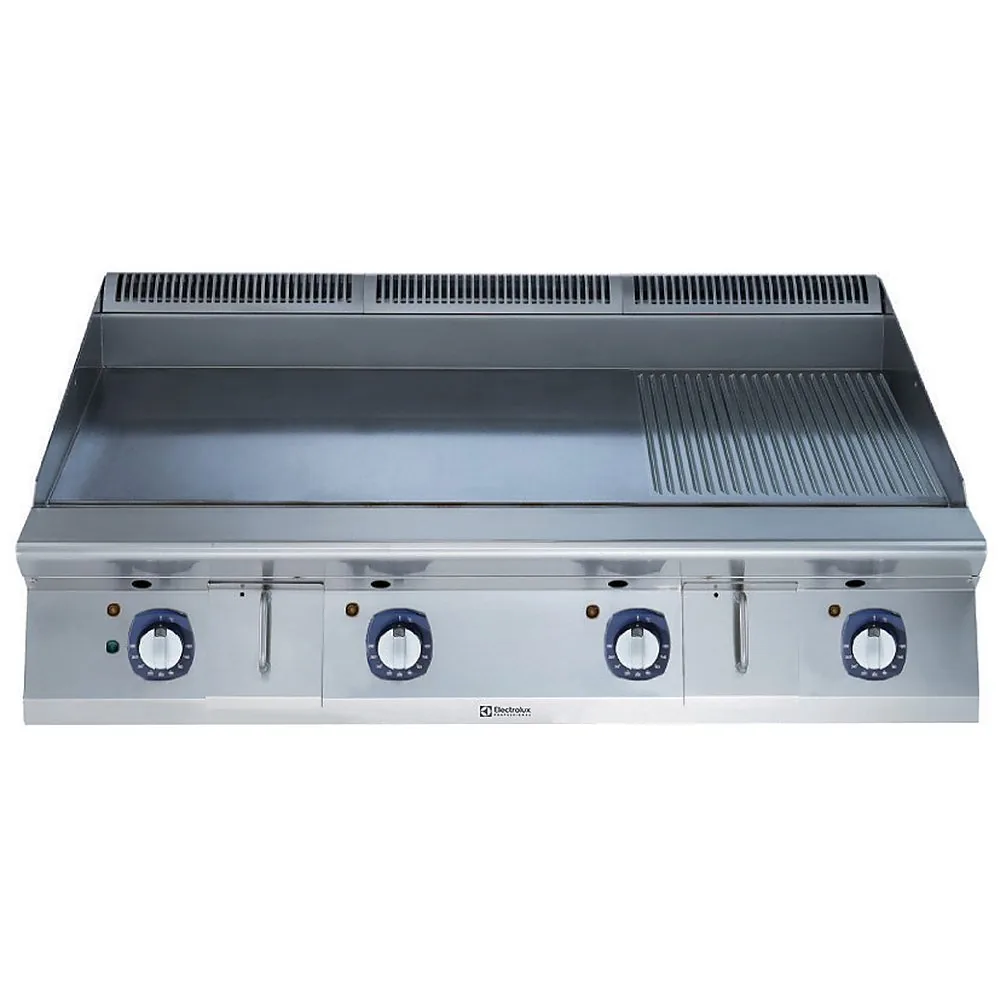 HP Izgara Modüler Pişirme Ekipmanları 900XP 1200mm Elektrikli Set üstü Izgara HP,Düz ve Nervürlü çizilmeye karşı dayanıklı krom pişirme pleyti (391405) ürün görseli
