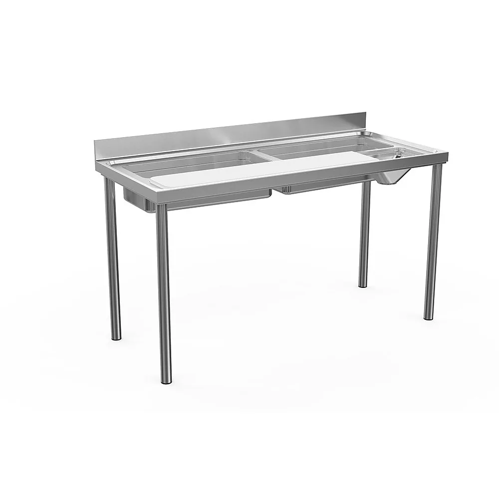 Sebze Hazırlık Tezgahları Premium Serisi Tezgah-Evyeler 1600 mm Sırtlı Sebze Hazırlama Tezgahı (133069) ürün görseli