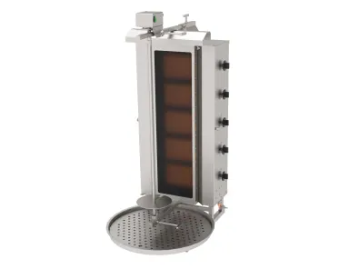 ADGC-5U Gazlı Camlı Döner Ocağı Üstten Motorlu 5 Gözlü ürün görseli