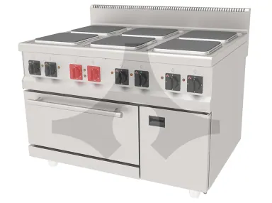 AEK-1290 6 kare pleytli elektrikli kuzine, dolaplı 1200x900 mm ürün görseli