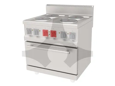 AEK-870 4 yuvarlak pleytli elektrikli kuzine 800x700 mm ürün görseli