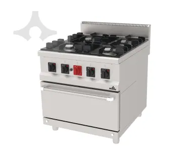 AGK-890 4 açık ateşli (Ø100) gazlı kuzine 800x900 mm ürün görseli
