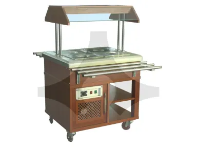 Açık büfe saladbar, 2 GN küvet, ahşap kaplama · ASSB-02 ürün görseli