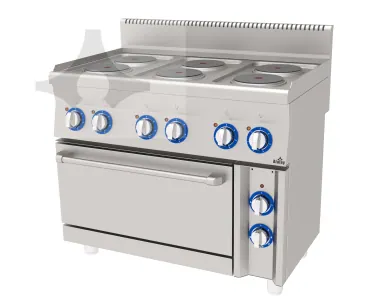 E AEK-1060 6 yuvarlak pleytli elektrikli kuzine 1000x600 mm ürün görseli