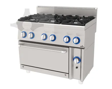 E AGK-1060 6 açık ateşli (Ø80) gazlı kuzine 1000x600 mm ürün görseli