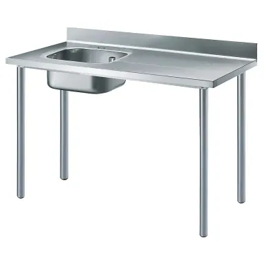 Çalışma Tezgahları - Evyeli Premium Serisi Tezgah-Evyeler 1400 mm Sol Evyeli ve Sırtlı Çalışma Tezgahı (133062) ürün görseli