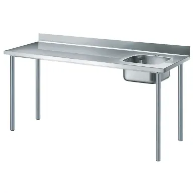 Çalışma Tezgahları - Evyeli Premium Serisi Tezgah-Evyeler 1800 mm Sağ Evyeli ve Sırtlı Çalışma Tezgahı (133063) ürün görseli