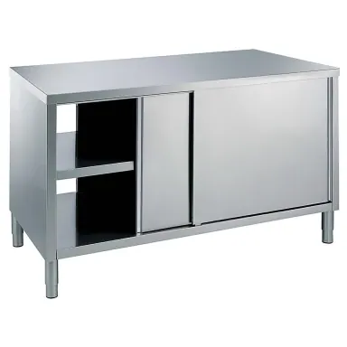 Dolaplı Çalışma Tezgahları - İki taraftan kapılı Premium Serisi Tezgah-Evyeler 1200 mm İki Taraftan Kapılı Dolaplı Çalışma Tezgahı - Pass-Through (133085) ürün görseli