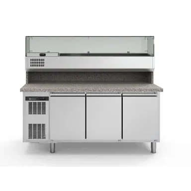 725190 Pizza hazırlık tezgahı, garnitürlüklü, 3 kapı, 420 lt ürün görseli