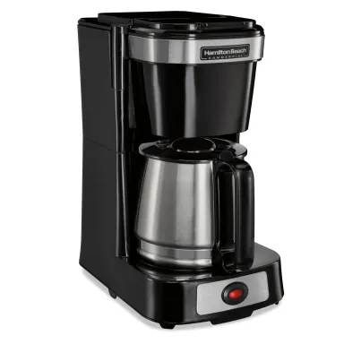 4 Cup Coffee Maker-Black w/Stainless Carafe (Case Pack Qty: 6) ürün görseli