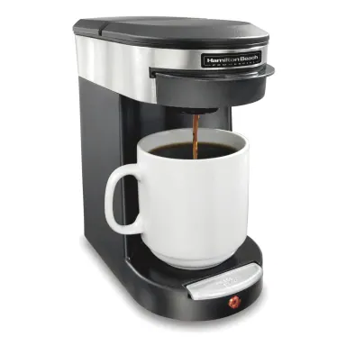 Deluxe 1 Cup Coffee Maker-Black/Stainless Steel (Case Pack Qty: 6) ürün görseli