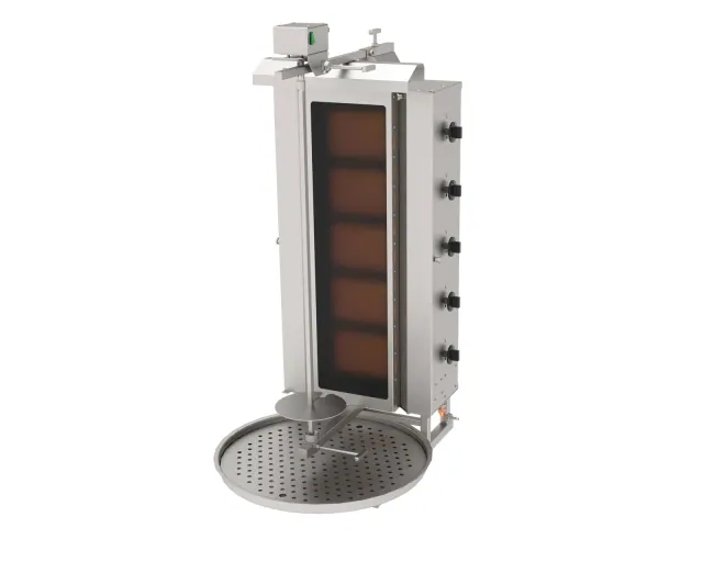 ADGC-5U Gazlı Camlı Döner Ocağı Üstten Motorlu 5 Gözlü ürün görseli