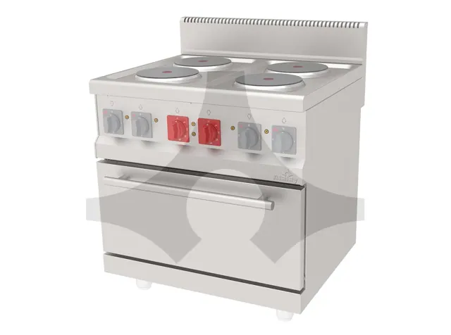 AEK-870 4 yuvarlak pleytli elektrikli kuzine 800x700 mm ürün görseli