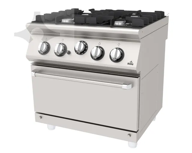 AGK-873 4 açık ateşli (Ø80) gazlı kuzine 800x730 mm ürün görseli