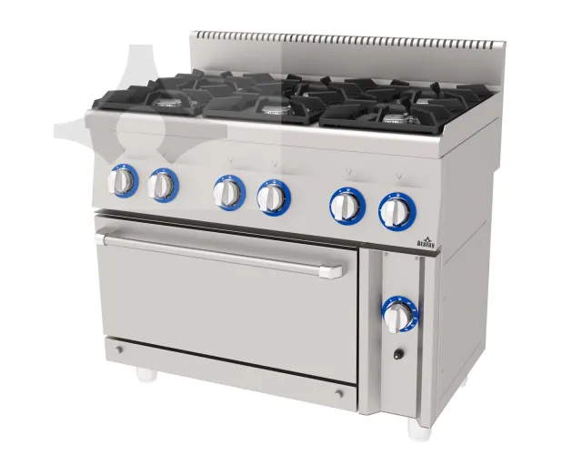 E AGK-1060 6 açık ateşli (Ø80) gazlı kuzine 1000x600 mm ürün görseli