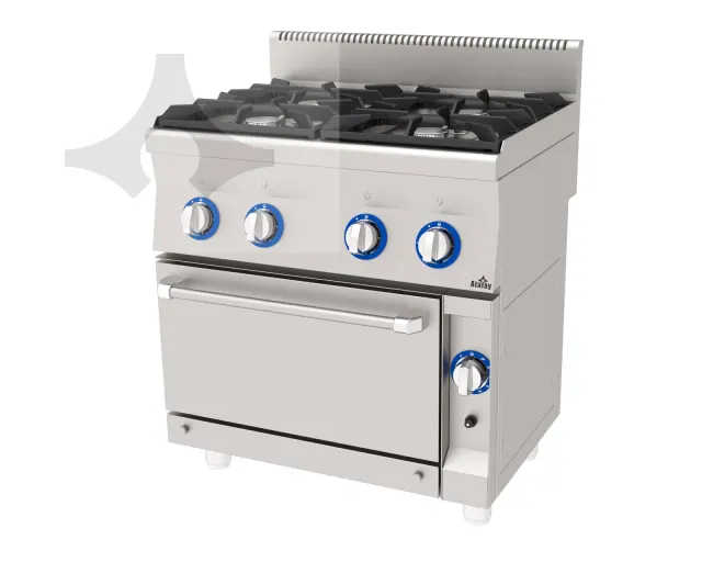 E AGK-860 4 açık ateşli (Ø80) gazlı kuzine 800x600 mm ürün görseli