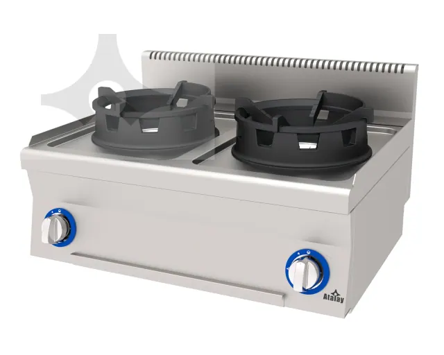 E AWO-860 2 gözlü gazlı wok ocak 800x600 mm ürün görseli