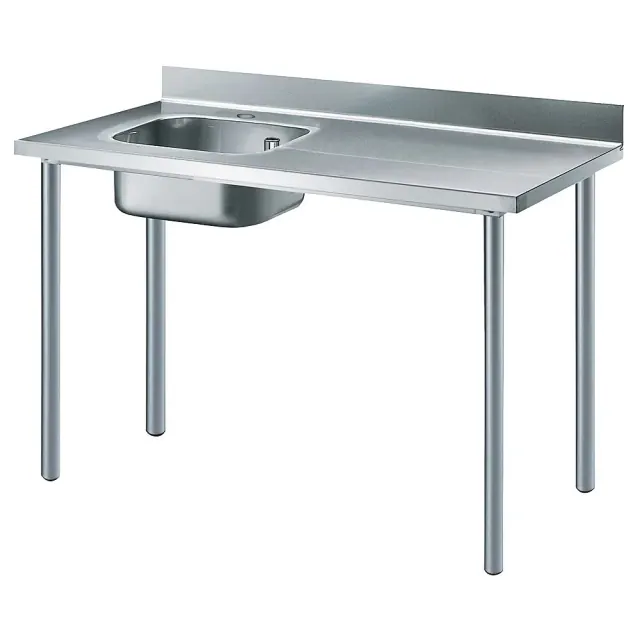 Çalışma Tezgahları - Evyeli Premium Serisi Tezgah-Evyeler 1400 mm Sol Evyeli ve Sırtlı Çalışma Tezgahı (133062) ürün görseli