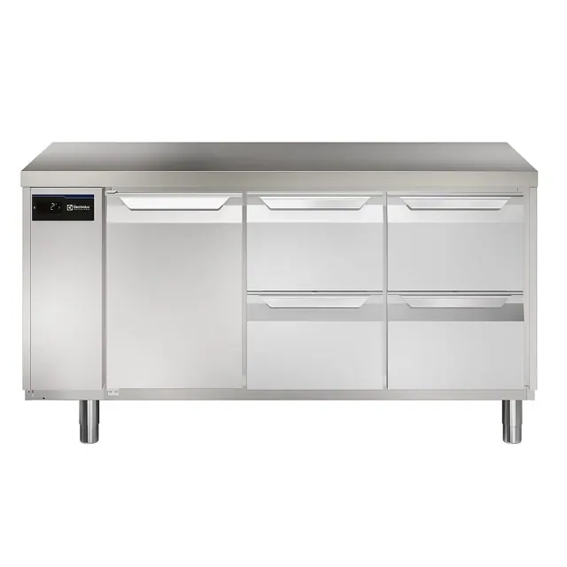 710047 ecostore HP Premium tezgah tip buzdolabı, 1 kapı + 4x½ çekmece, üst tablalı, uzaktan soğutma üniteli, 440 lt ürün görseli
