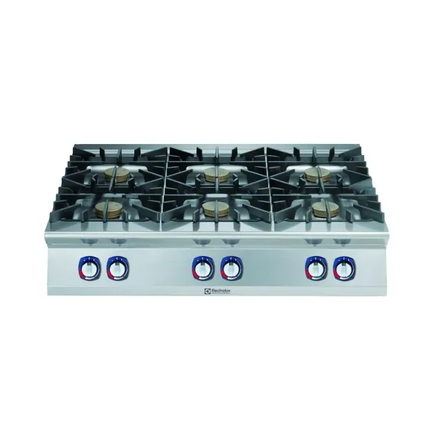 900XP Gazlı 6 Açık Ateşli Setüstü Ocak, 10kW 1200 mm 391012 ürün görseli