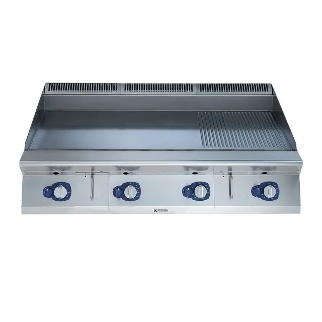 HP Izgara Modüler Pişirme Ekipmanları 900XP 1200mm Gazlı Setüstü Izgara Hp, Düz ve Nervürlü çizilmeye karşı krom pişirme yüzeyi (391407) ürün görseli