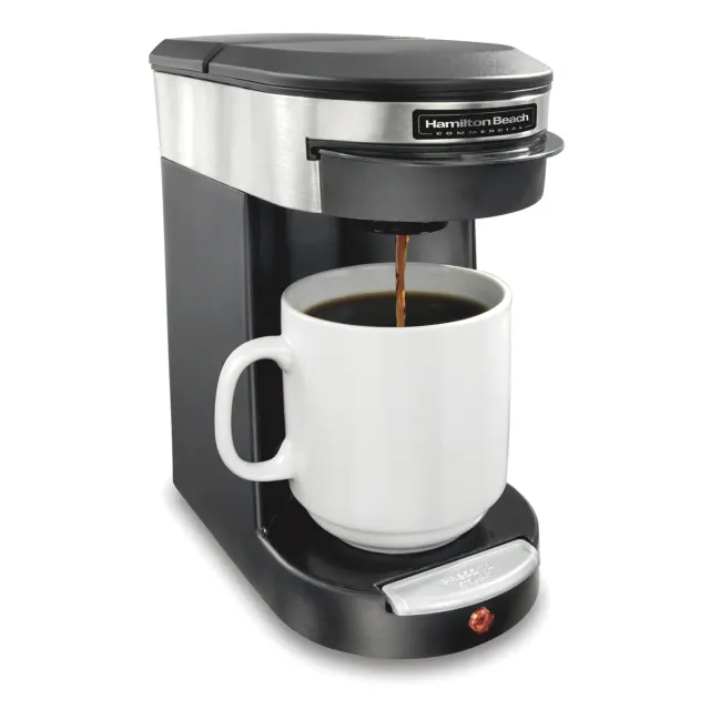 Deluxe 1 Cup Coffee Maker-Black/Stainless Steel (Case Pack Qty: 6) ürün görseli